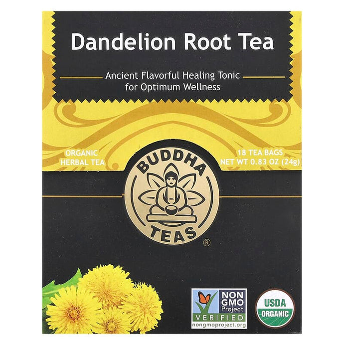 Buddha Teas, Organic Herbal Tea, Dandelion Root, Caffeine Free, 18 Tea Bags, 0.83 oz (24 g)