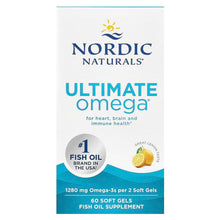 Load image into Gallery viewer, Nordic Natural Ultimate Omega, Lemon, 1000mg, 60 Soft Gels