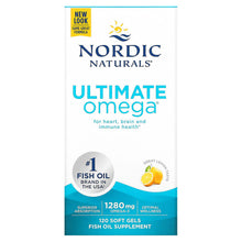 Load image into Gallery viewer, Nordic Naturals, Ultimate Omega, Lemon, 1,280 mg, 120 Soft Gels (640 mg per Soft Gel)