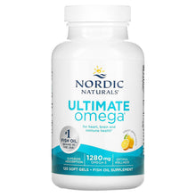 Load image into Gallery viewer, Nordic Naturals, Ultimate Omega, Lemon, 1,280 mg, 120 Soft Gels (640 mg per Soft Gel)