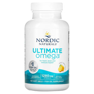 Nordic Naturals, Ultimate Omega, Lemon, 1,280 mg, 120 Soft Gels (640 mg per Soft Gel)