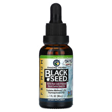 Load image into Gallery viewer, Amazing Herbs, Black Seed, 100% Pure Cold-Pressed Black Cumin Seed Oil, 1 fl oz (30 ml)