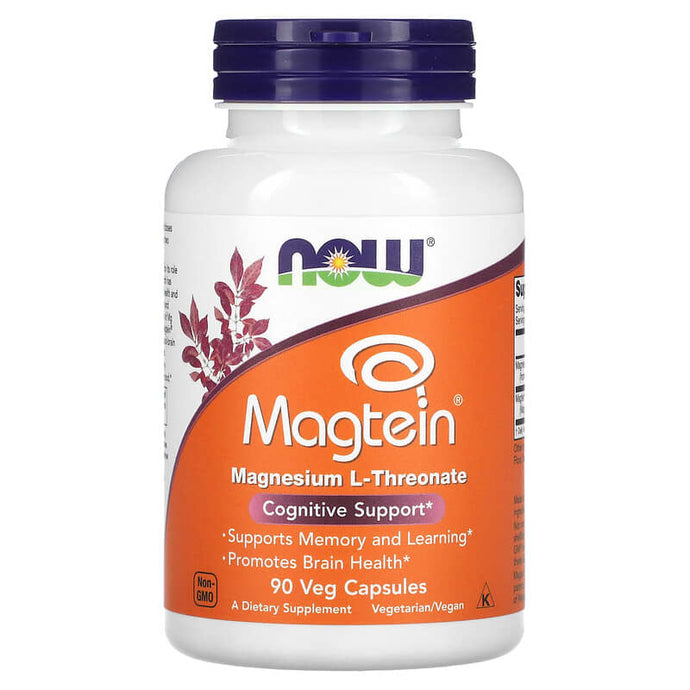 NOW Foods, Magtein®, Magnesium L-Threonate, 2,000 mg, 90 Veg Capsules (66.6 mg per Capsule)