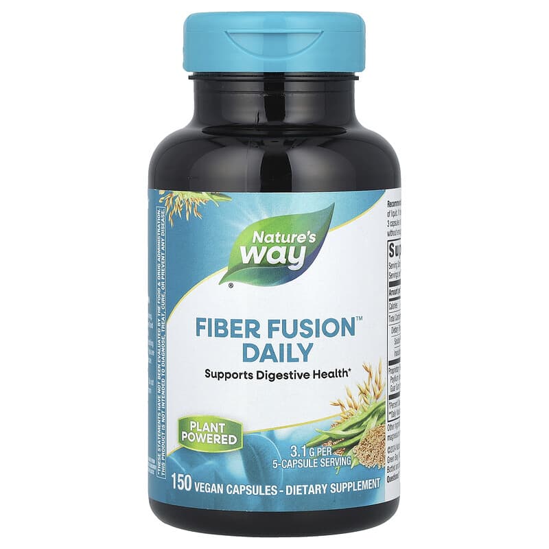 Nature's Way, Fiber Fusion™ Daily, 3.1 g, 150 Vegan Capsules (0.62 g Per Capsule)