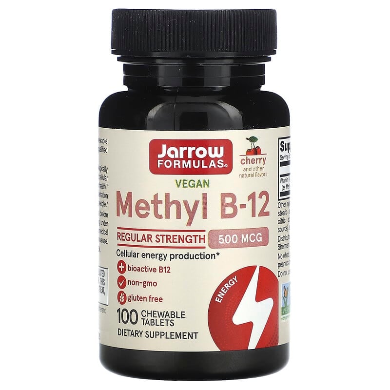 Jarrow Formulas, Methyl B-12, Cherry , 500 mcg, 100 Chewable Tablets