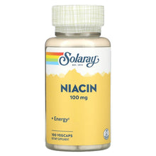 Load image into Gallery viewer, Solaray, Niacin, 100 mg, 100 Veg Caps