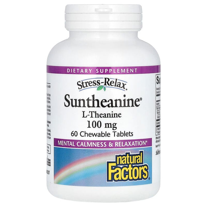 Natural Factors Stress-Relax Suntheanine L-Theanine 60 Chewable Tablets