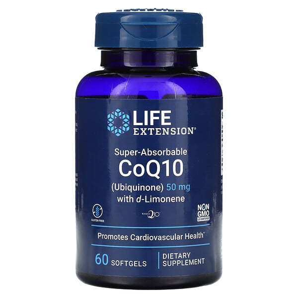 Life Extension, CoQ10 Super Absorbable, with d-Limonene, 50 mg, 60 Softgels