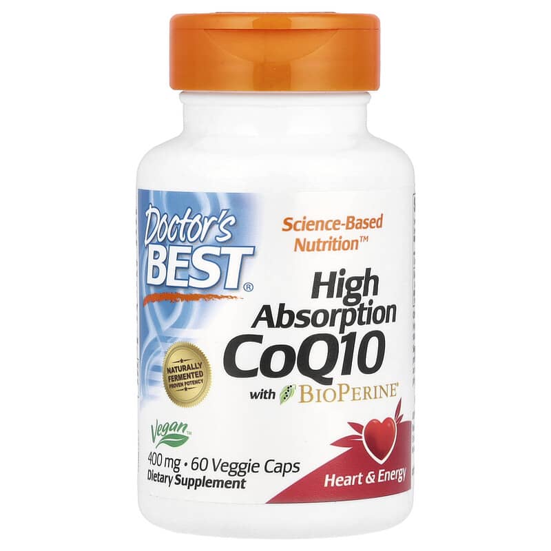 Doctor's Best High Absorption CoQ10 with BioPerine 400 mg 60 Veggie Capsules