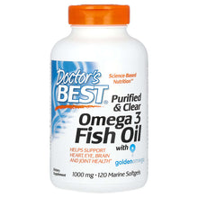 Load image into Gallery viewer, Doctor&#39;s Best, Purified &amp; Clear Omega 3 Fish Oil with Goldenomega, 2,000 mg, 120 Marine Softgels (1,000 mg per Softgel)