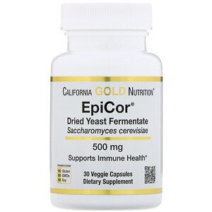 California Gold Nutrition EpiCor Dried Yeast Fermentate 500mg 30 Veggie Capsules