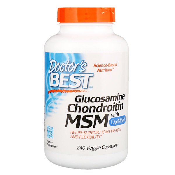 Doctor's Best Glucosamine Chondroitin MSM with OptiMSM 240 Veggie Caps