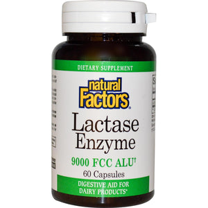 Natural Factors, Lactase Enzyme, 9000 FCC ALU, 60 Capsules