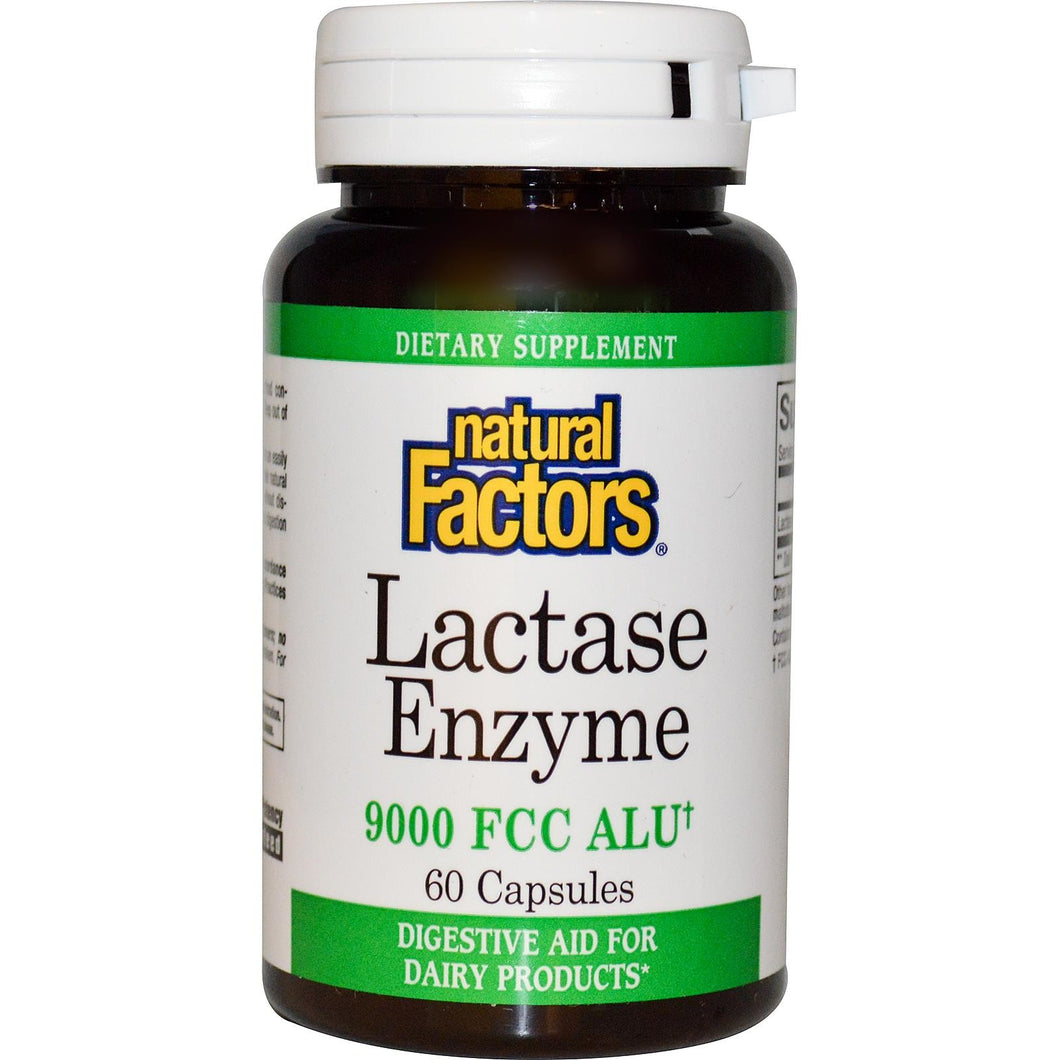 Natural Factors, Lactase Enzyme, 9000 FCC ALU, 60 Capsules