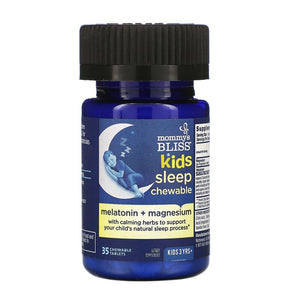 Mommy's Bliss, Kids Sleep Chewable, Melatonin + Magnesium, Kids 3 Yrs+, Natural Grape, 35 Chewable Tablets