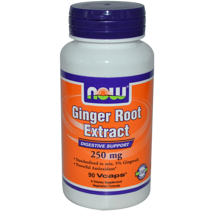 Now Foods Ginger Root Extract 250 mg 90 Veggie Capsules