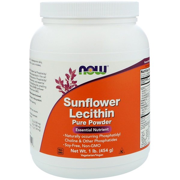 Now Foods Sunflower Lecithin Pure Powder 1 lb (454g)