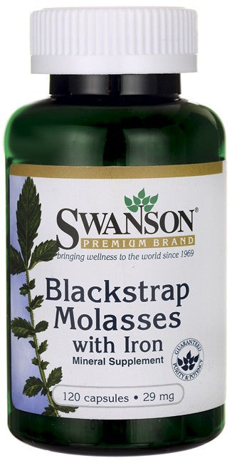 Swanson Premium Blackstrap Molasses with Iron 29mg 120 Capsules