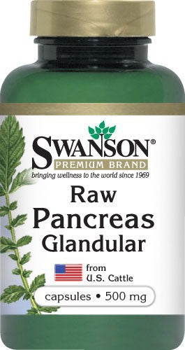 Swanson Premium Raw Pancreas Glandular 500mg 60 Capsules