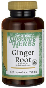 Swanson Superior Herbs Ginger Root Standardised 250mg 120 Capsules