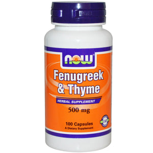 Now Foods, Fenugreek & Thyme, 500 mg, 100 Capsules