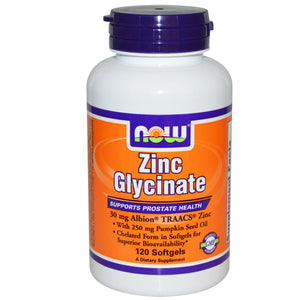 Now Foods, Zinc Glycinate, 120 Softgels