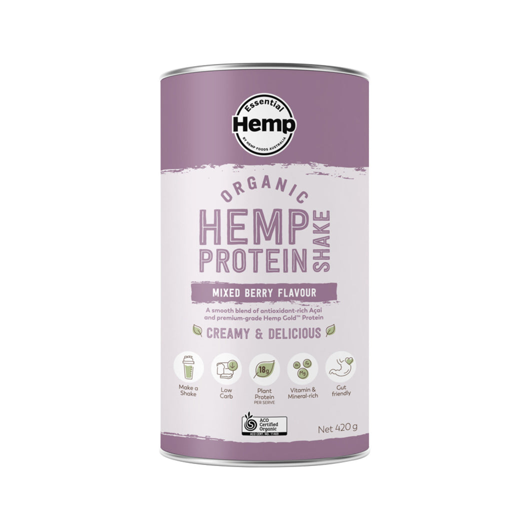 Essential Hemp Organic Hemp Protein Shake Mixed Berry 420g