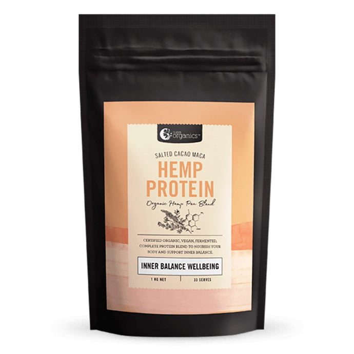 Nutra Organics Hemp Protein Salted Cacao Maca (Organic Hemp Pea Blend Inner Balance Wellbeing) 1Kg