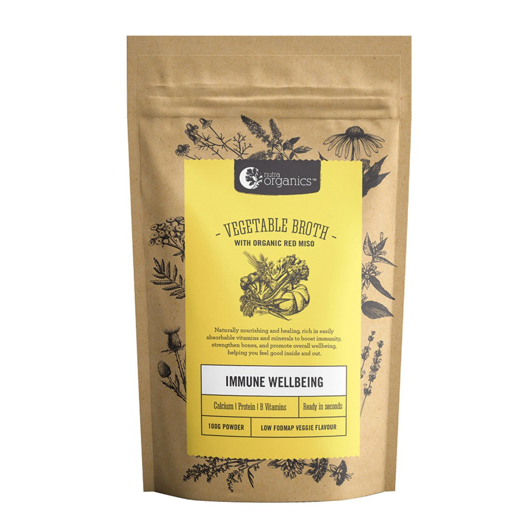 Nutra Organics Vegetable Broth Organic Low Fodmap Veggie 100g Powder