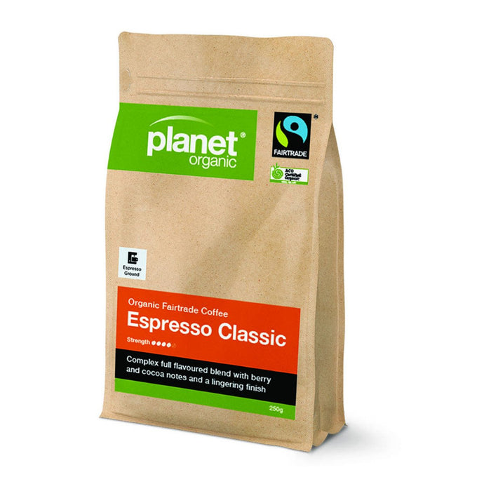 Planet Organic Coffee Espresso Classic Espresso Ground 250g