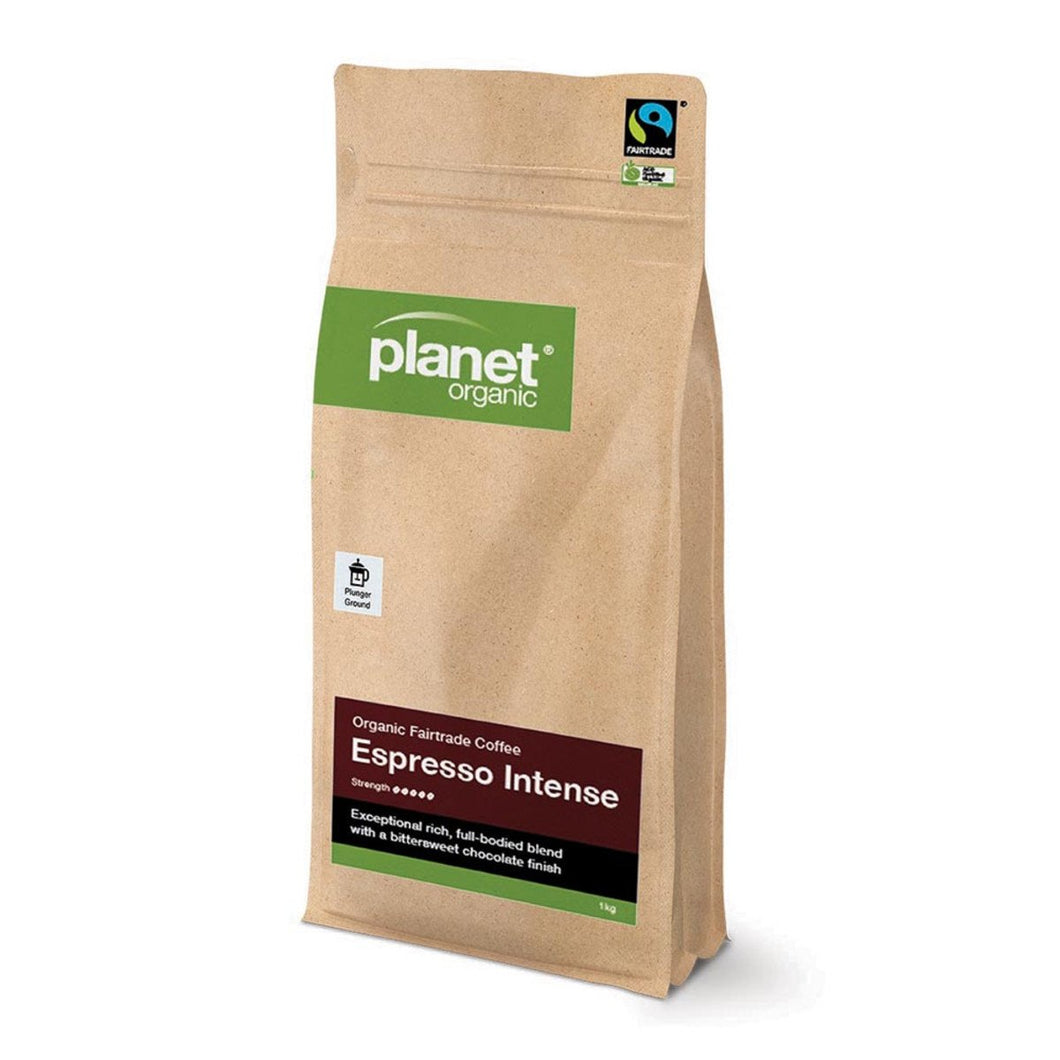 Planet Organic Coffee Espresso Intense Plunger Ground 1Kg